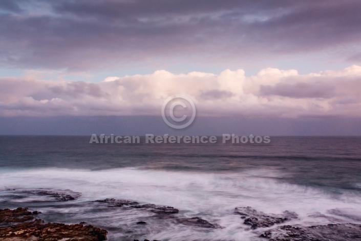 Seascape at Sunset with Clouds