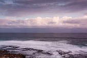 Seascape at Sunset with Clouds