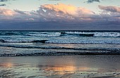 Seascape with Setting Sun Reflections